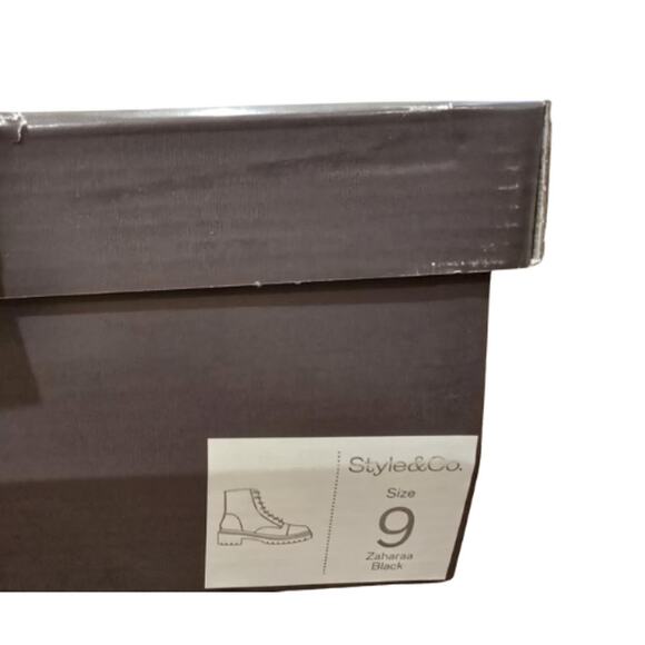 Style &  Co Zaharaa Lace up Boot in Black New Size 9 - Picture 7 of 7